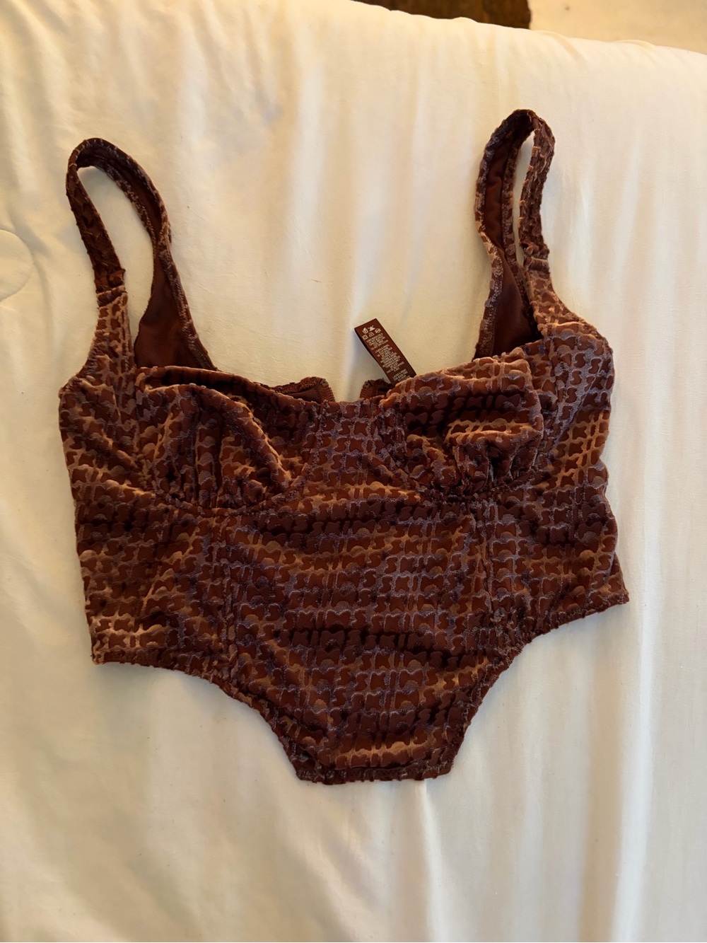 SKIMS Textured Chocolate Brown Bralette